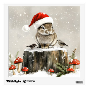 Winter Santa Bunny Wonderland Wall Decal