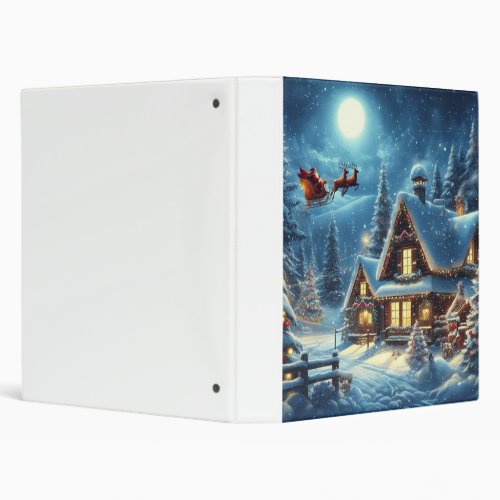 WinterSantaChristmasSnow 3 Ring Binder