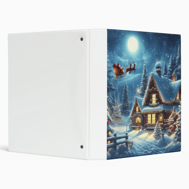Winter/Santa/Christmas/Snow 3 Ring Binder (Background)
