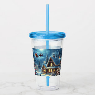 Winter/Santa/Christmas/Snow Acrylic Tumbler