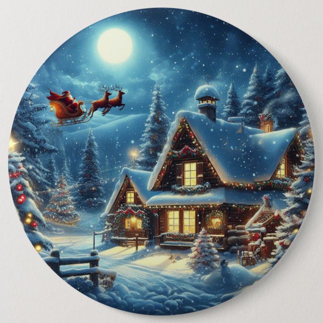 Winter/Santa/Christmas/Snow Button (Front)
