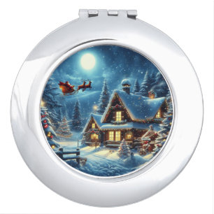 Winter/Santa/Christmas/Snow Compact Mirror