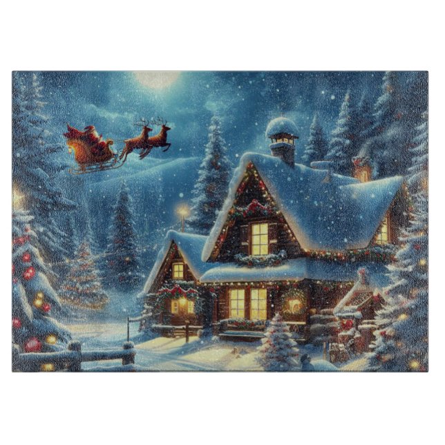 Winter/Santa/Christmas/Snow Cutting Board (Front)