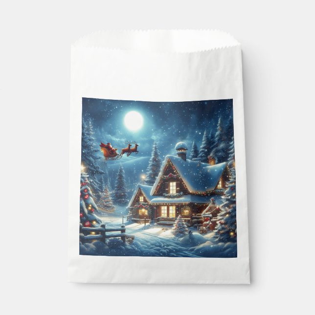 Winter/Santa/Christmas/Snow Favor Bag (Front)