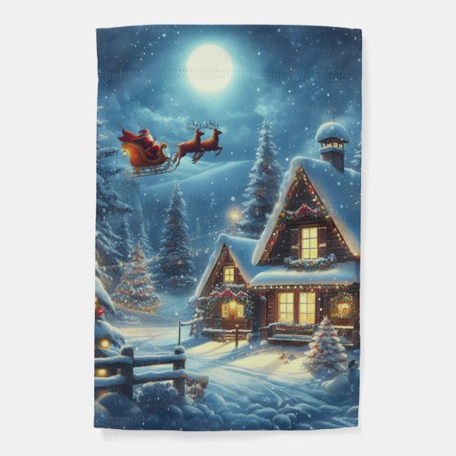 Winter/Santa/Christmas/Snow Garden Flag (Front)