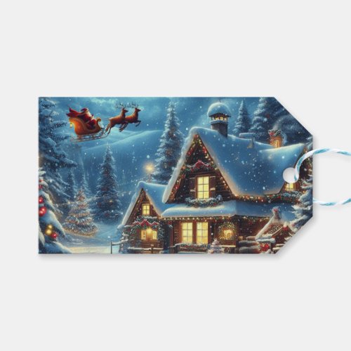 WinterSantaChristmasSnow Gift Tags