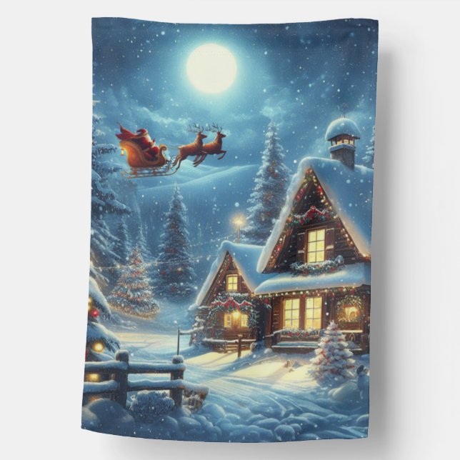 Winter/Santa/Christmas/Snow House Flag (Front)