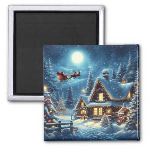 WinterSantaChristmasSnow Magnet