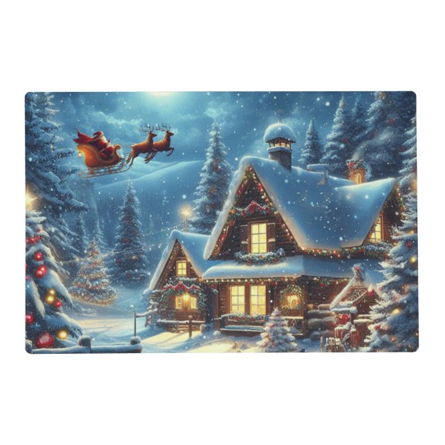 Winter/Santa/Christmas/Snow Placemat (Front)