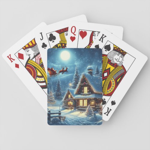 WinterSantaChristmasSnow Poker Cards