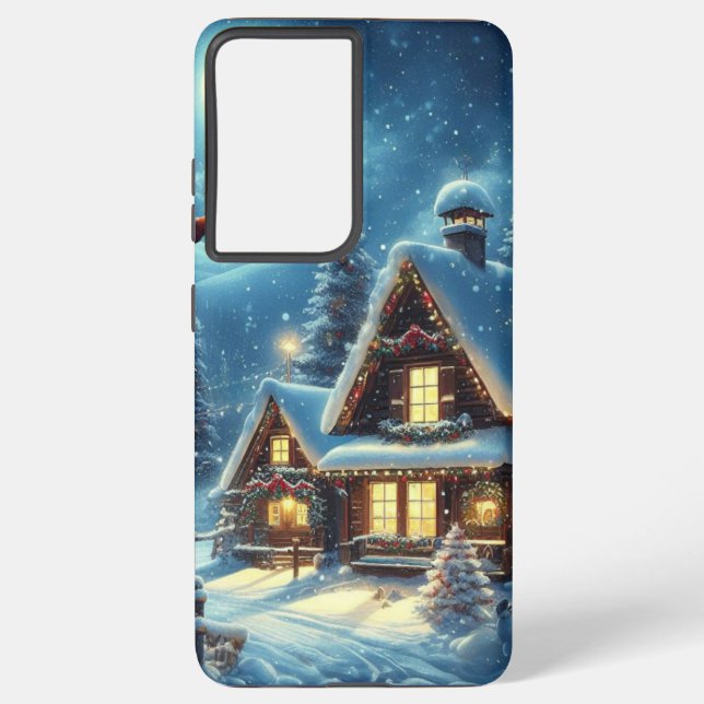 Winter/Santa/Christmas/Snow Samsung Galaxy Case (Back)