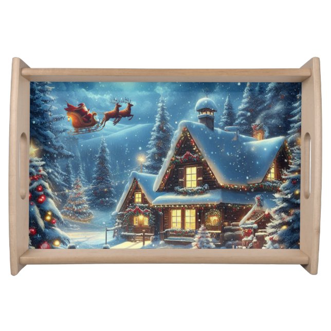 Winter/Santa/Christmas/Snow Serving Tray (Front)