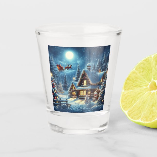 Winter/Santa/Christmas/Snow Shot Glass (Front)