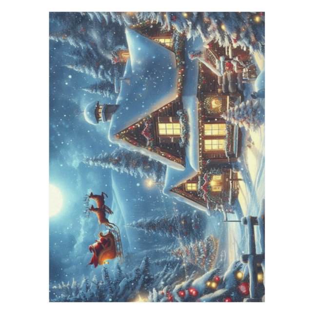 Winter/Santa/Christmas/Snow Tablecloth (Front)