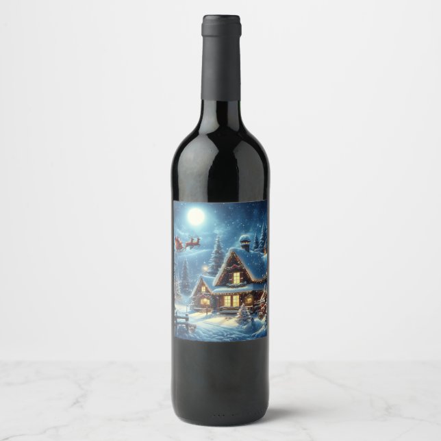 Winter/Santa/Christmas/Snow Wine Label (Front)
