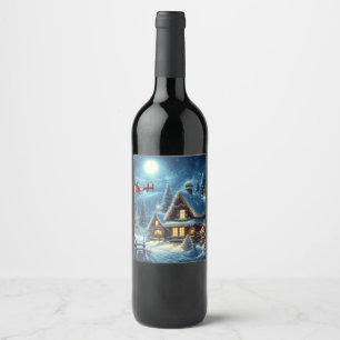 Winter/Santa/Christmas/Snow Wine Label