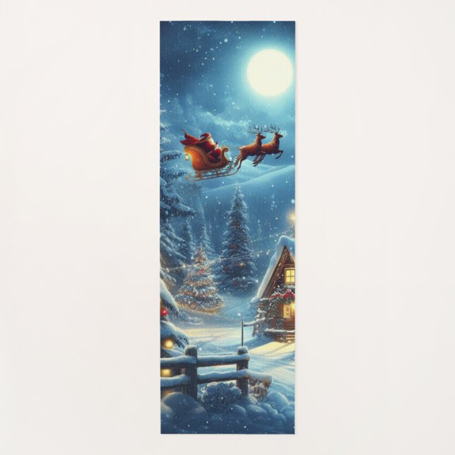 Winter/Santa/Christmas/Snow Yoga Mat (Front)