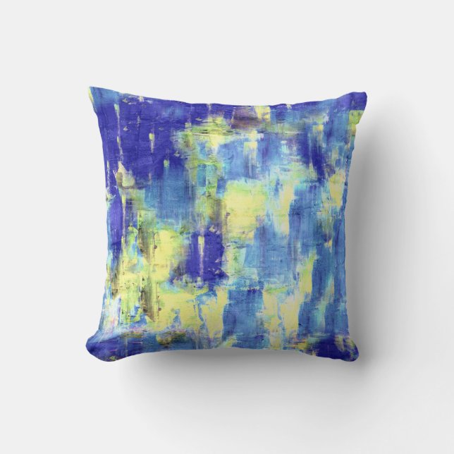 Winter Scene 2. Abstract Painting Fine Art Throw Pillow (Front)