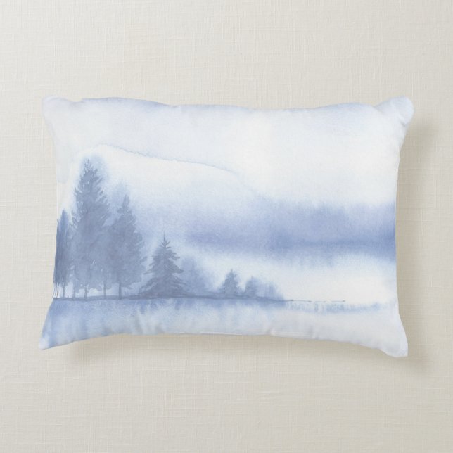 Winter Scene 2, double-sided print Decorative Pillow (Back)