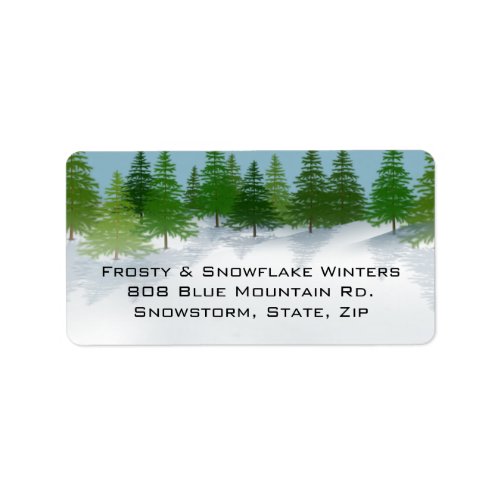 Winter scene address labels