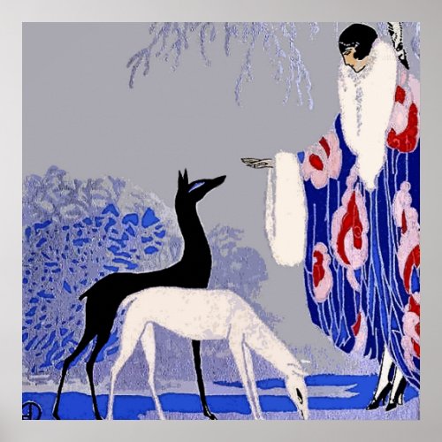 Winter Scene Art Deco by George Barbier Poster