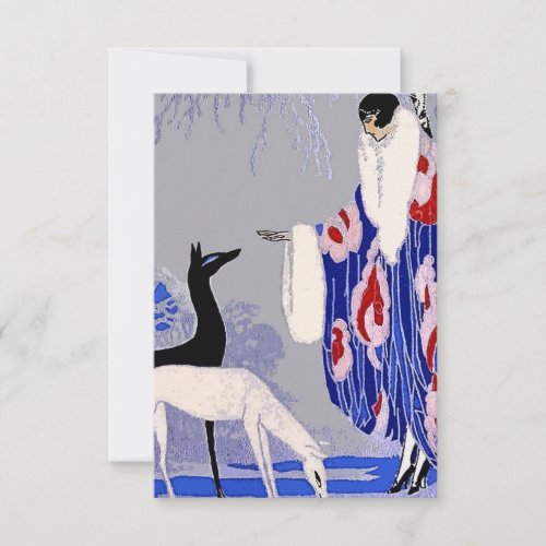 Winter Scene Art Deco by George Barbier Thank You Card