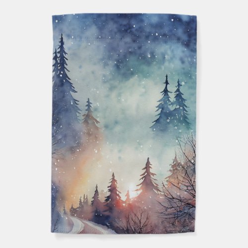 Winter Scene Art Garden Flag