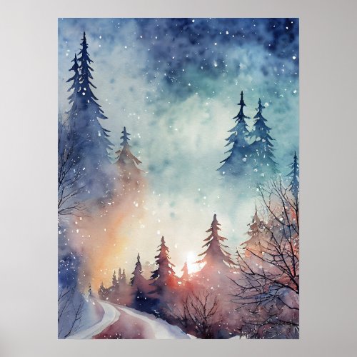 Winter Scene Art Poster