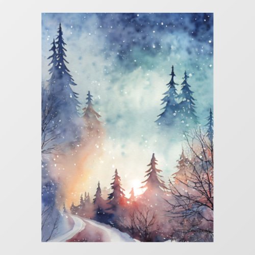 Winter Scene Art Window Cling