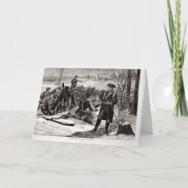 Winter Scene at the Continental Army Encampment Holiday Card (Front)