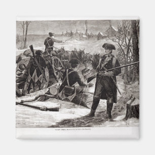 Winter Scene at the Continental Army Encampment Magnet