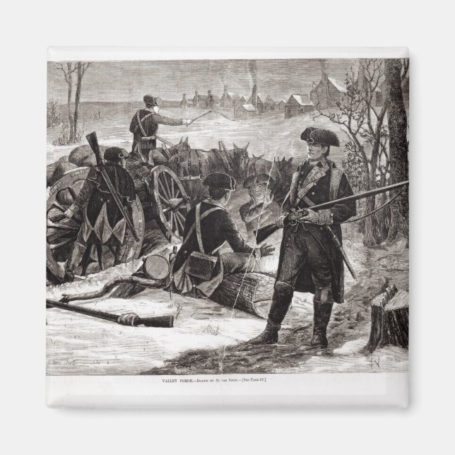 Winter Scene at the Continental Army Encampment Magnet (Front)