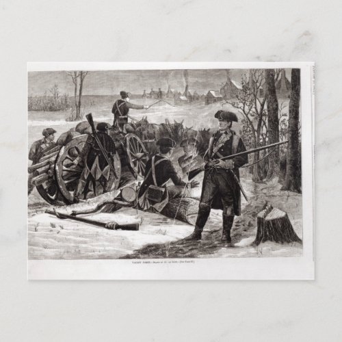 Winter Scene at the Continental Army Encampment Postcard
