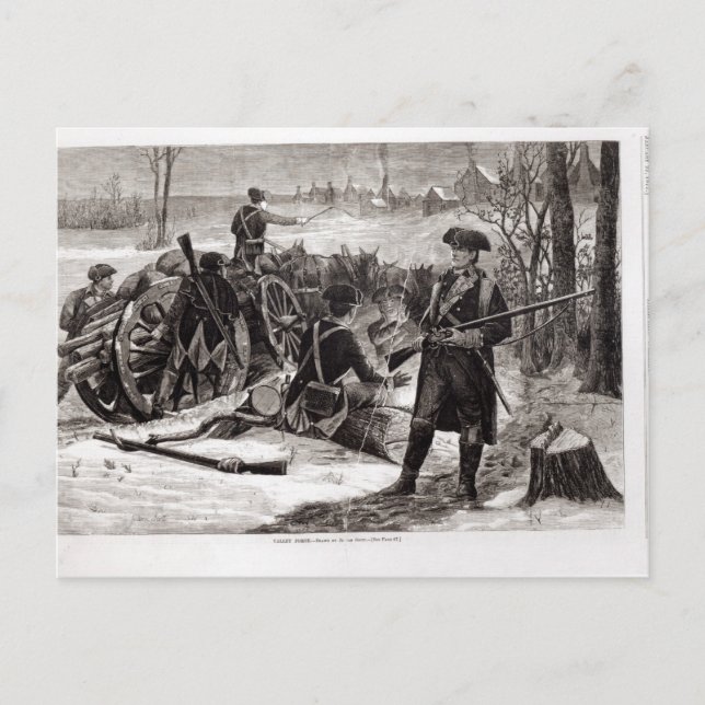 Winter Scene at the Continental Army Encampment Postcard (Front)