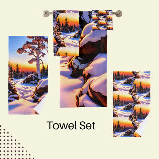 Winter Scene Bath Towel Set
