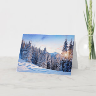 winter scene Blank Photo Greeting Cards