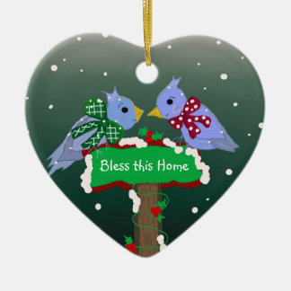 Winter Scene - Bless this Home Ceramic Ornament