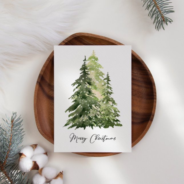 Winter Scene Business Christmas Tree Holiday Card (Creator Uploaded)