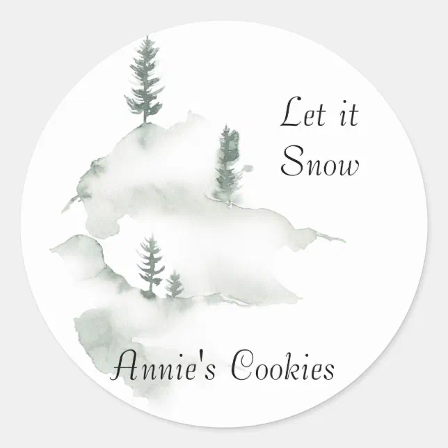 Round Winter Sticker Winter Scene Business Classic Round Sticker | Zazzle