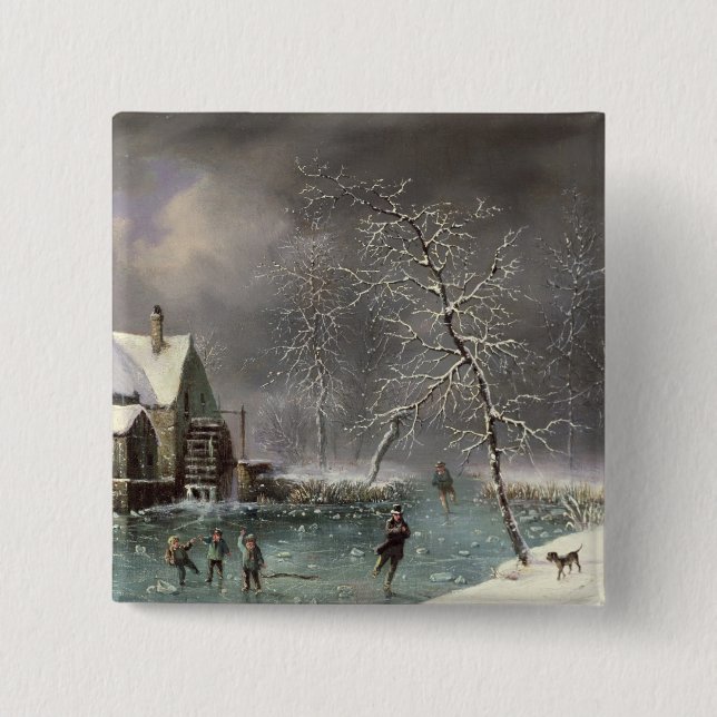 Winter Scene Button (Front)