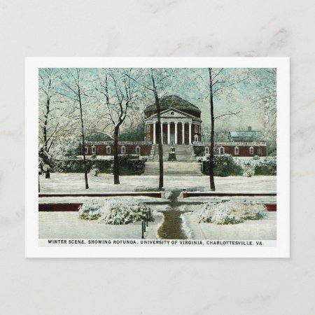 Winter Scene, Charlottesville Va, Vintage Postcard