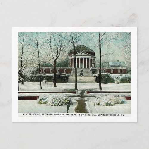 Winter Scene Charlottesville VA Vintage Postcard