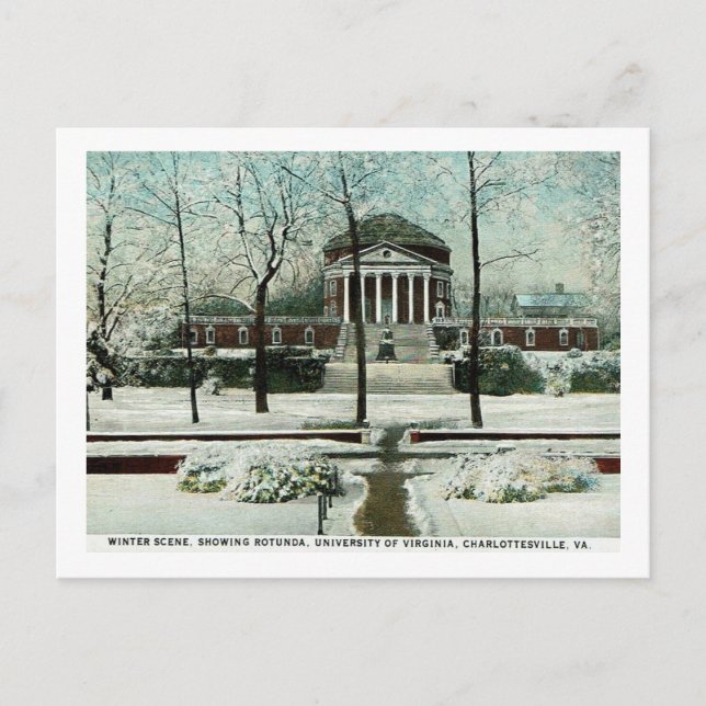 Winter Scene, Charlottesville VA, Vintage Postcard (Front)
