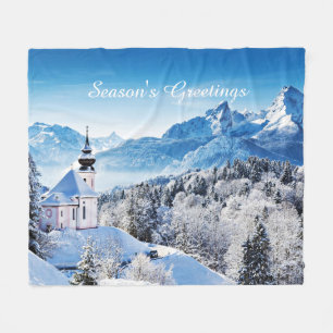 Winter scene custom  fleece blanket