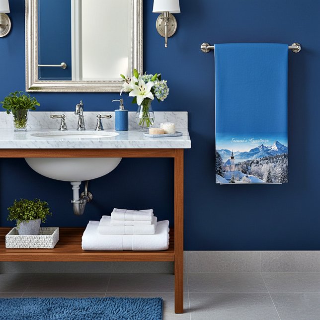 Winter scene custom  hand towel  (Creator Uploaded)