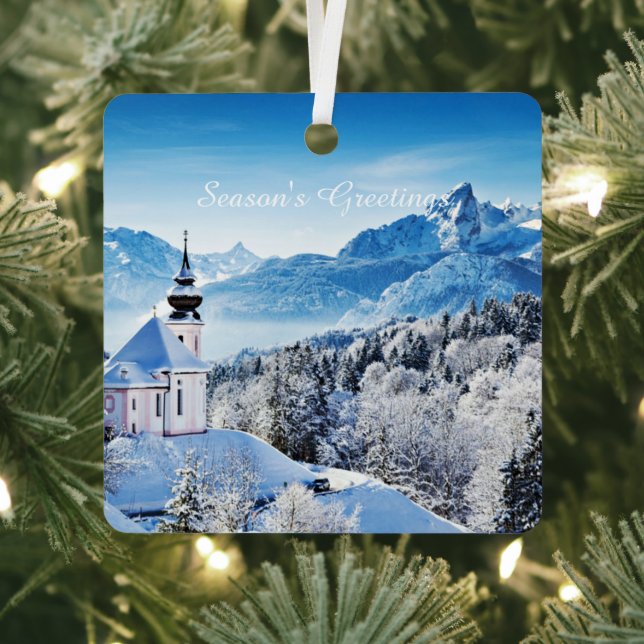 Winter scene custom  metal ornament (Insitu)