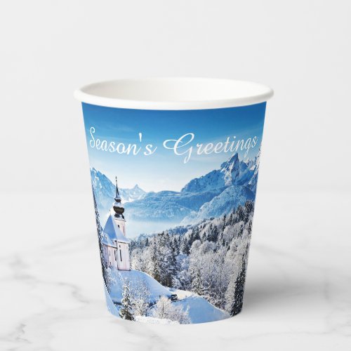 Winter scene custom  paper cups