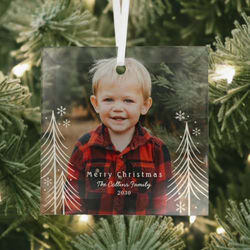 Winter Scene Custom Photo Christmas Ornament