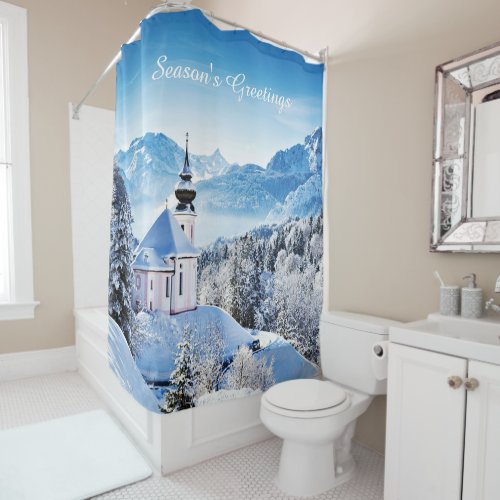 Winter scene custom  shower curtain