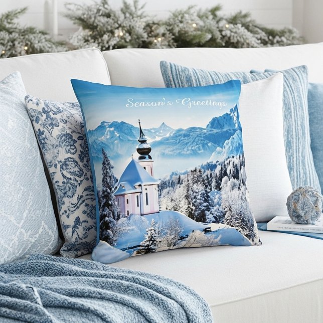Winter scene custom  throw pillow (Creator Uploaded)